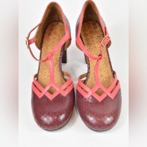 Chie Mihara Pink and Brown Heels
